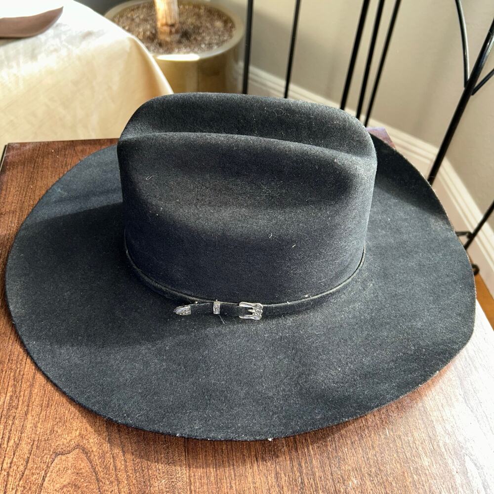 Lonestar Texas Cowboy Hat Black felt Mexico 7 1/4